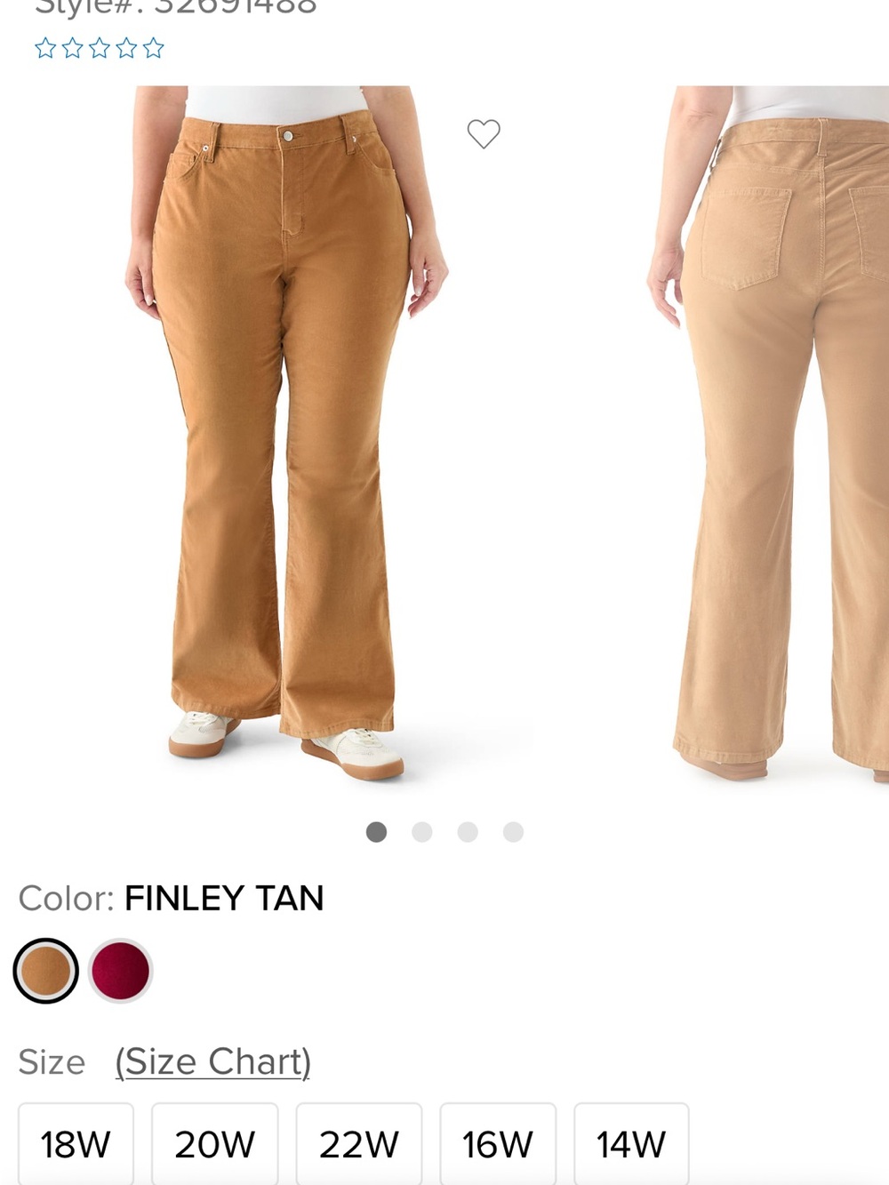 crown & ivy Tan Corduroy High-Rise Pants